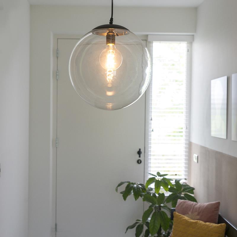 QAZQA Smart hanglamp transparant 35 cm incl. WiFi A60 - Pallon