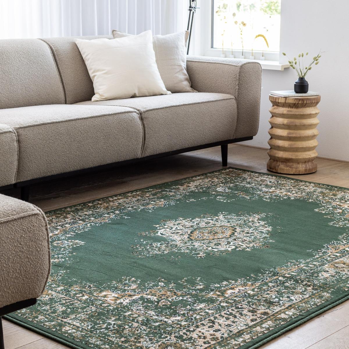 Interieur05 Vintage Vloerkleed Keshan groen - 190 x 280 cm