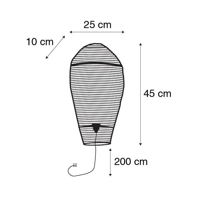 QAZQA Oosterse wandlamp zwart 45 cm - Nidum