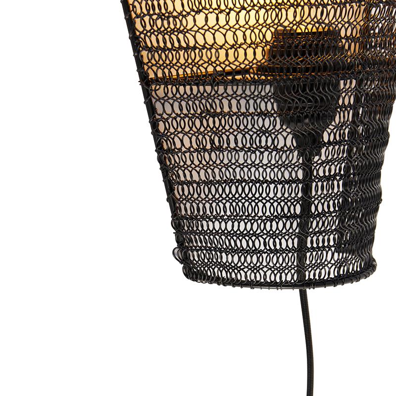 QAZQA Oosterse wandlamp zwart 45 cm - Nidum