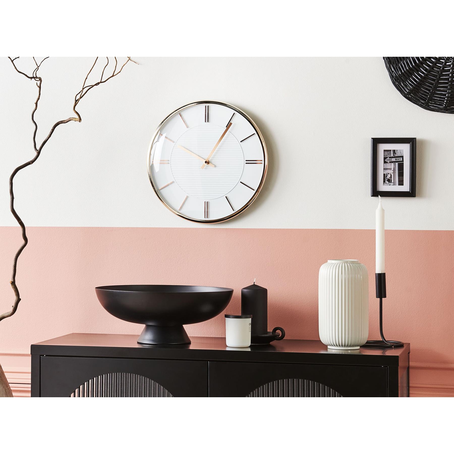 Beliani - DAROCA - Wandklok - Wit - Synthetisch materiaal