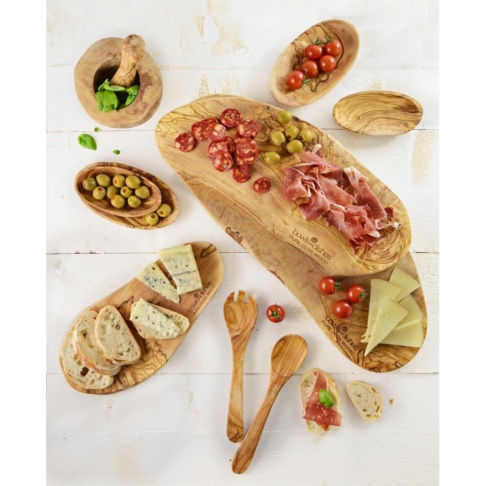 Bowls and Dishes Pure Olive Wood Tapasplank 25-30 cm
