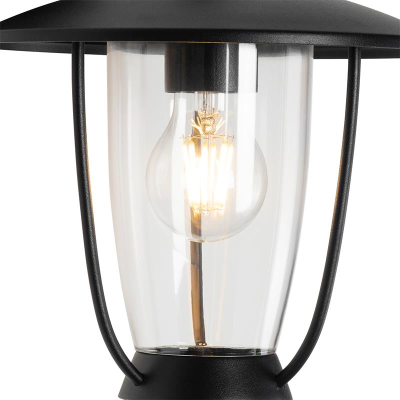 QAZQA Moderne buiten wandlamp zwart met helder glas - Khana