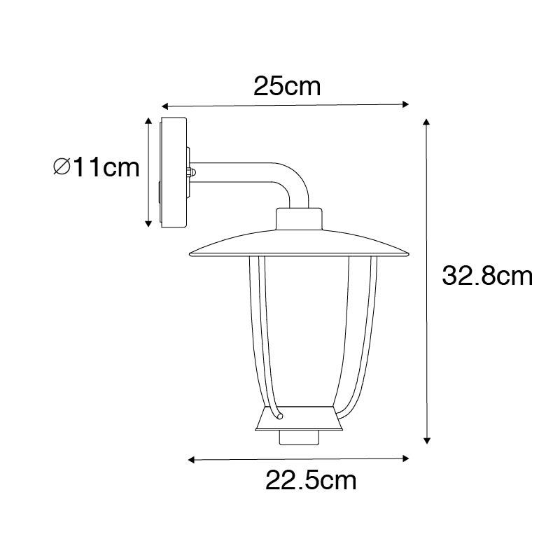 QAZQA Moderne buiten wandlamp zwart met helder glas - Khana