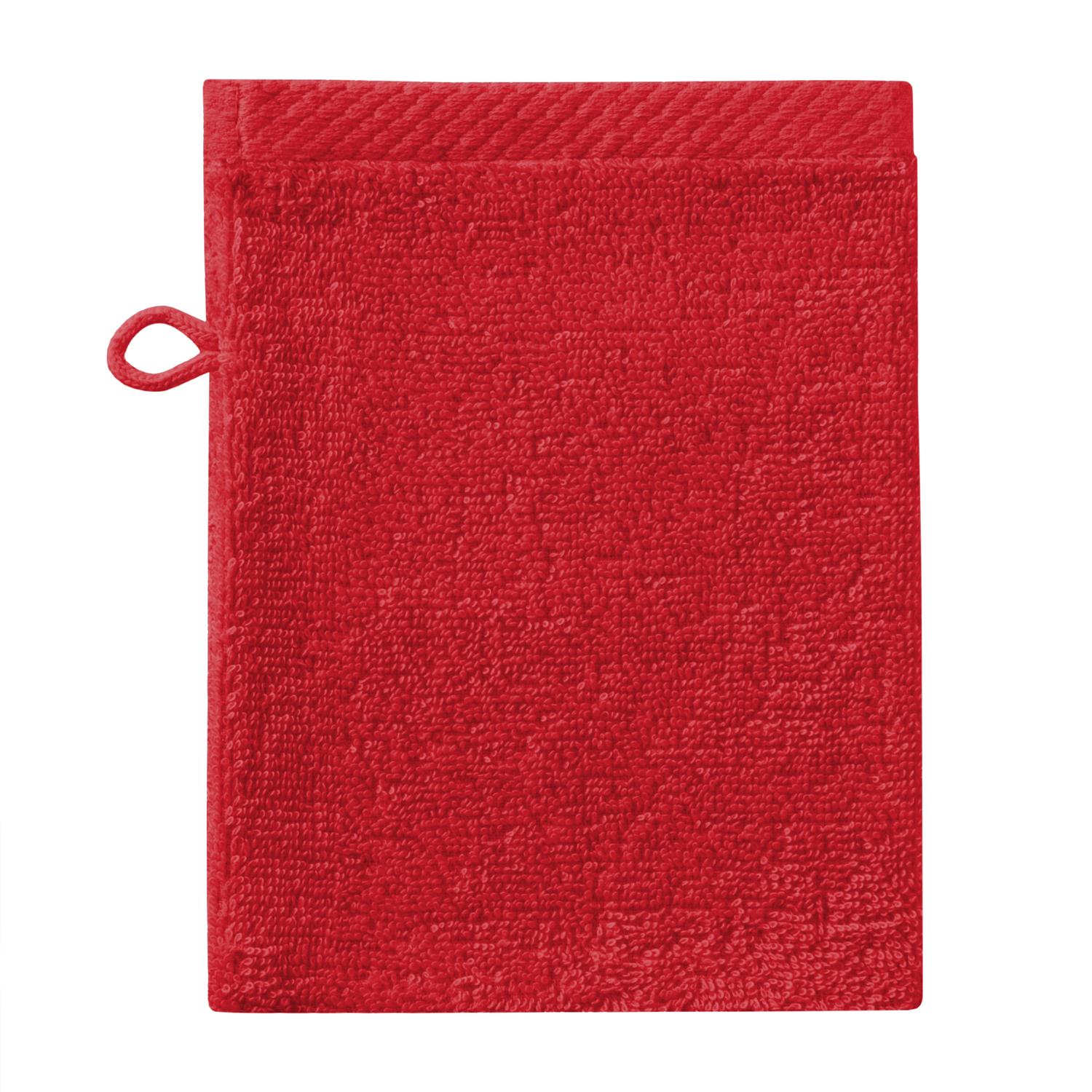 Seahorse washand Pure - 16 x 21 cm - Rood - 3 stuks