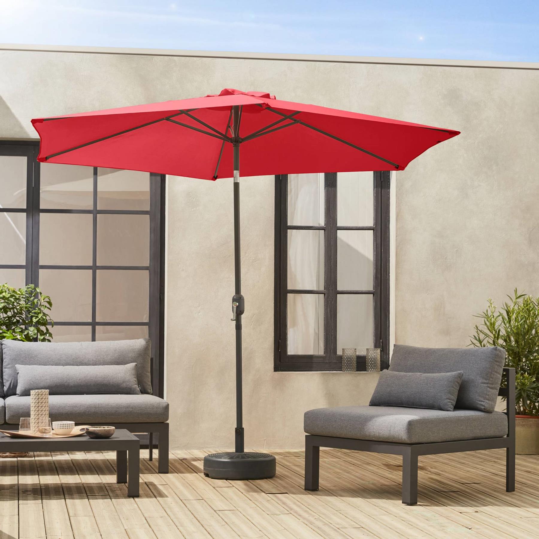 sweeek - 3m ronde parasol, paal met houteffect