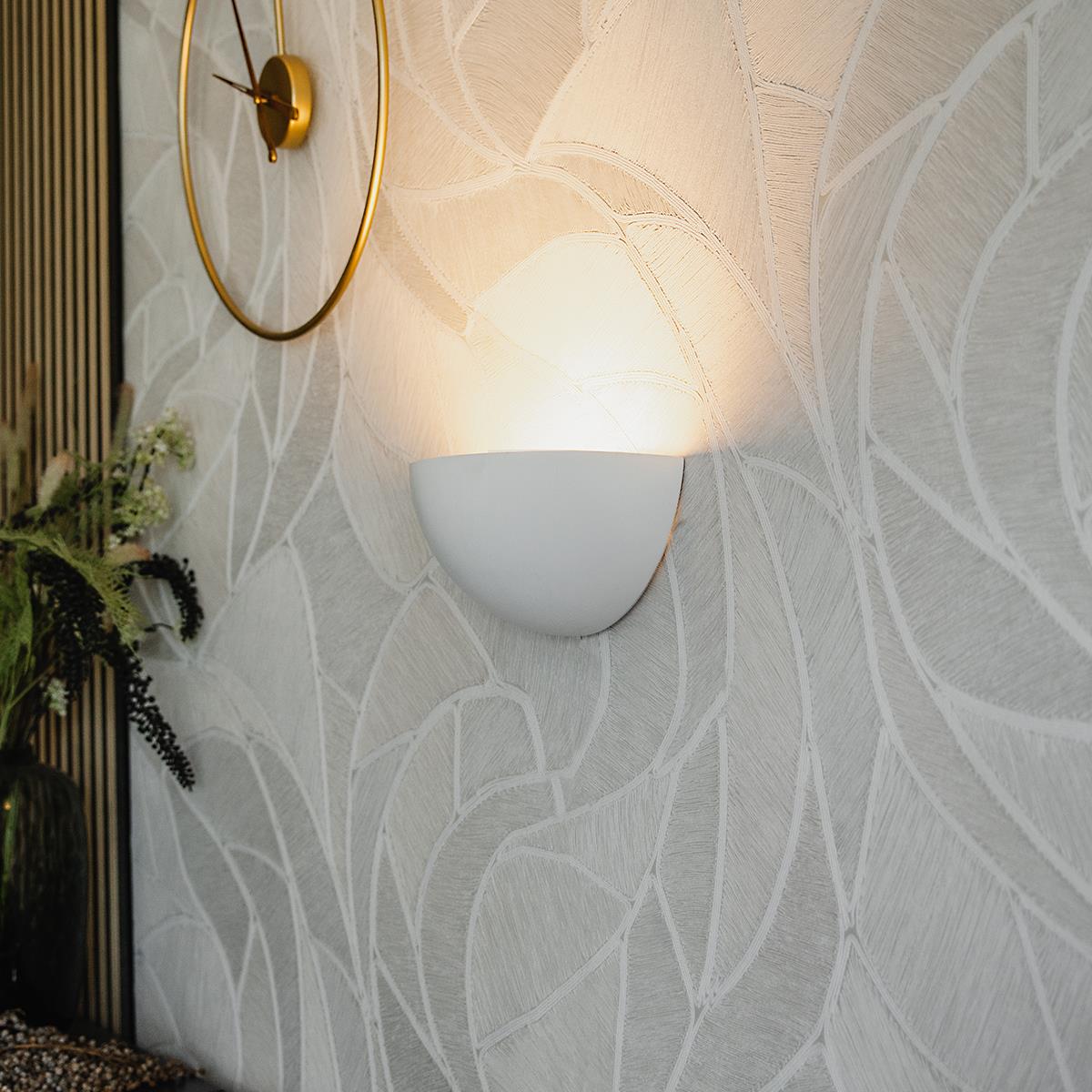 QAZQA Moderne wandlamp wit gips halfrond - Britt
