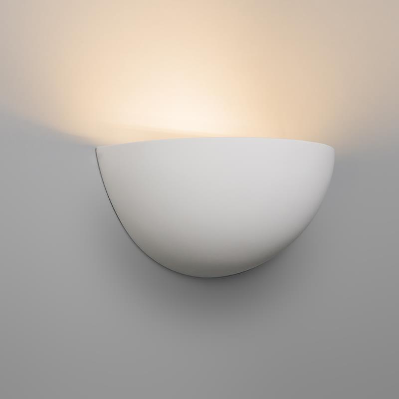 QAZQA Moderne wandlamp wit gips halfrond - Britt