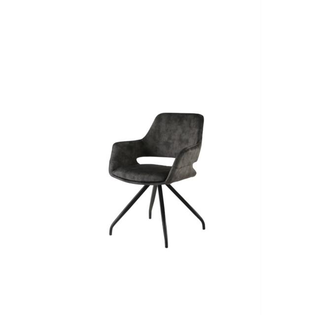 Livingfurn - Giga Meubel - Eetkamerstoel Capp Olijfgroen Velvet