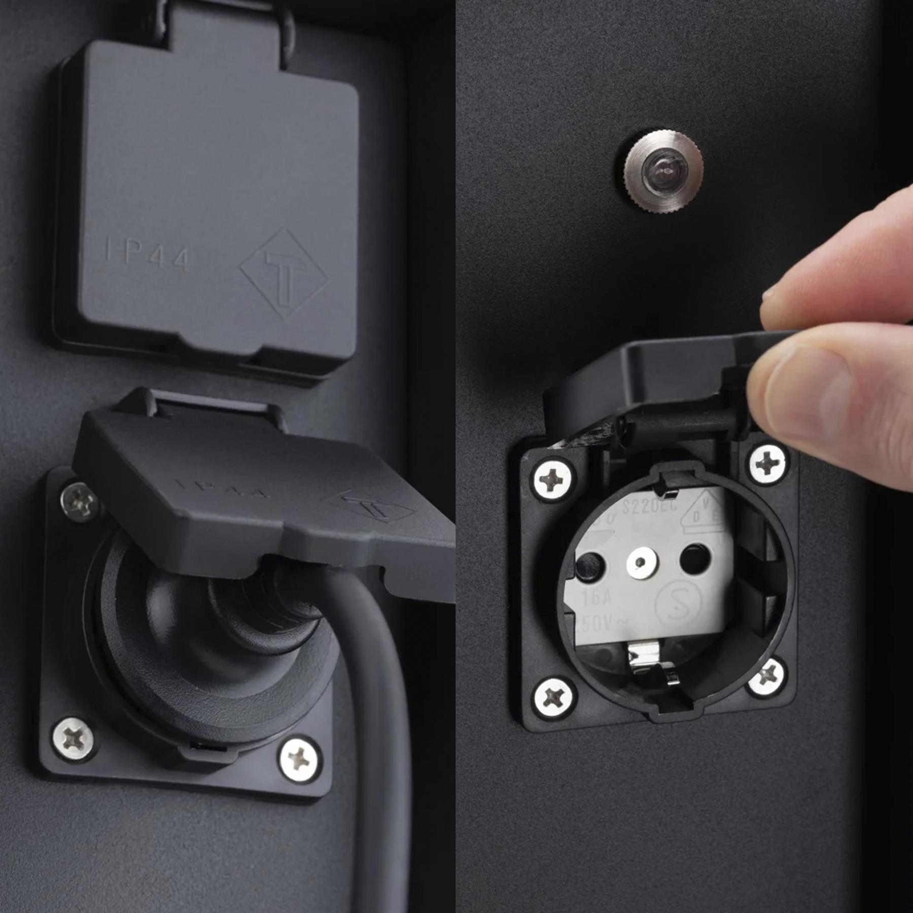 KS Verlichting Tuinstopcontact Charge 2 zwart dubbel buitenstopcontact