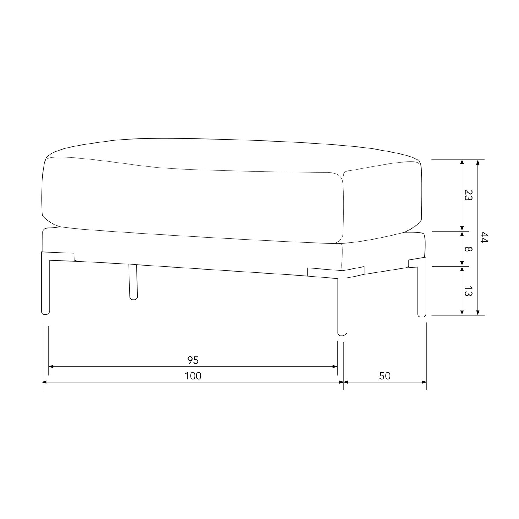 vtwonen Couple Poef - Polyester - Zand - 44x50x100