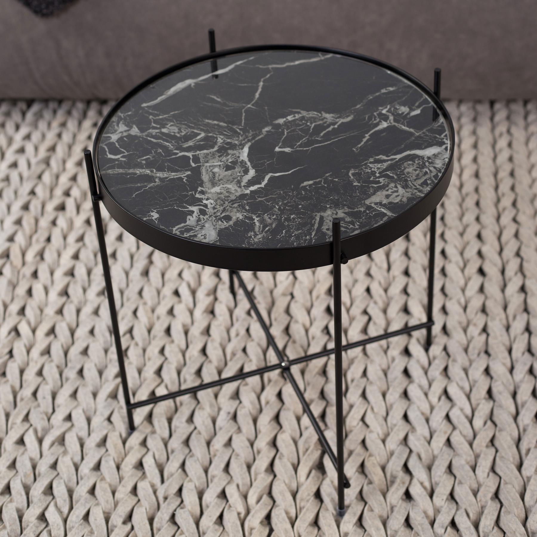 Zuiver Cupid Marble Bijzettafel - Marmer / Zwart