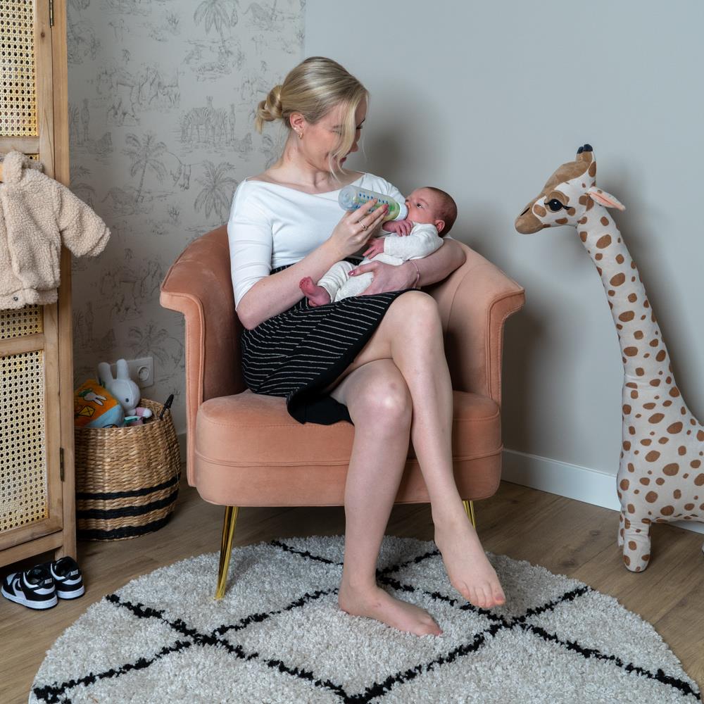 Bronx71 Stoel babykamer Amy velvet roze