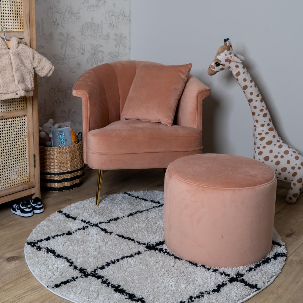 Bronx71 Stoel babykamer Amy velvet roze