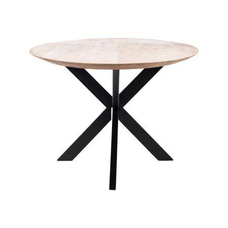 Giga Meubel - Eettafel Ovaal Mangohout - Zwart Onderstel - Diamond