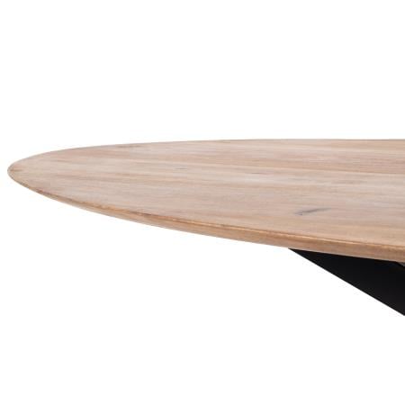 Giga Meubel - Eettafel Ovaal Mangohout - Zwart Onderstel - Diamond