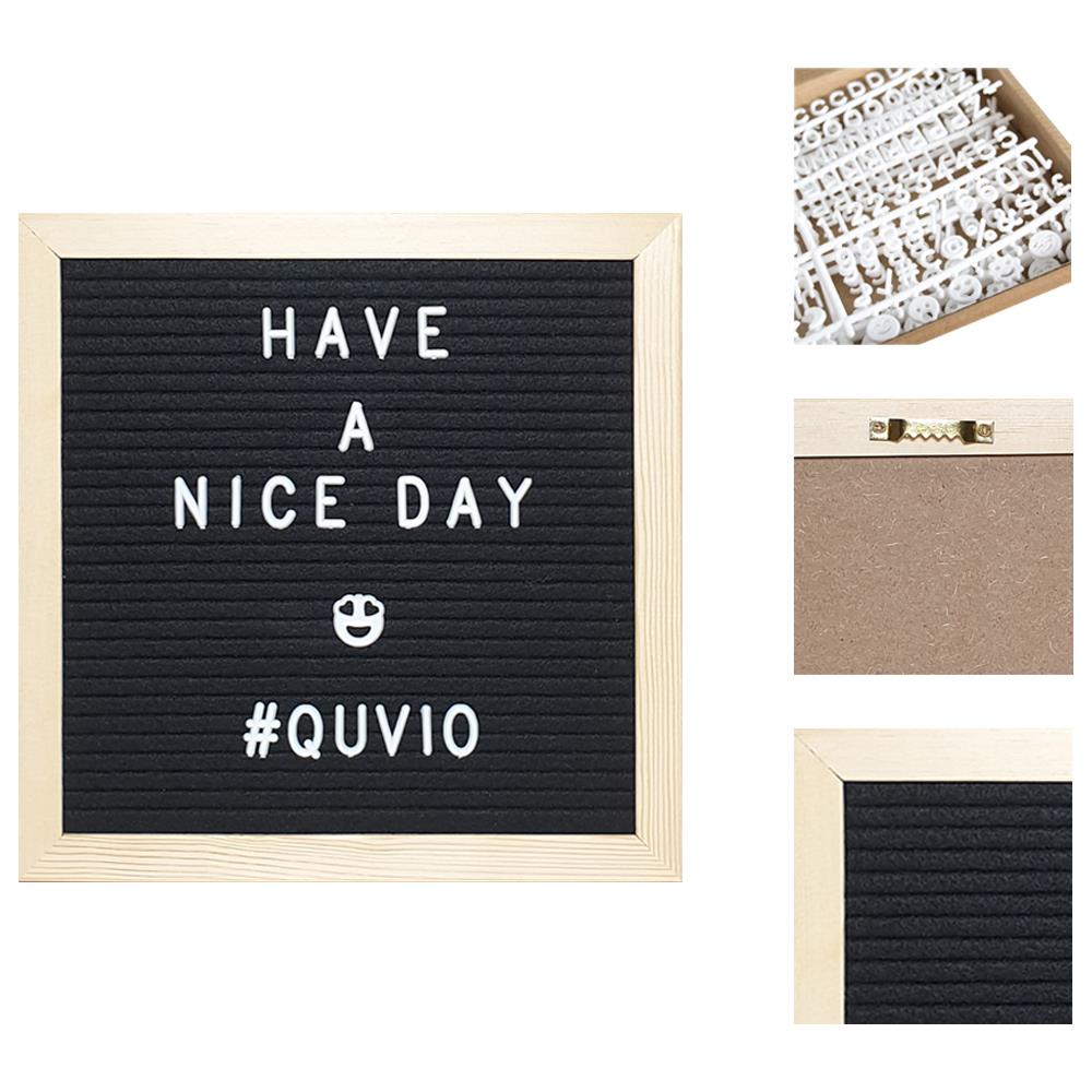 QUVIO Letterbord zwart met houten lijst