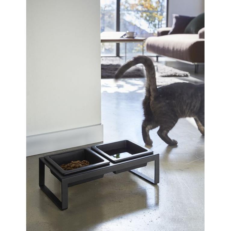 Yamazaki Voerbak Kat | Hond - Dubbel - Tower - Zwart