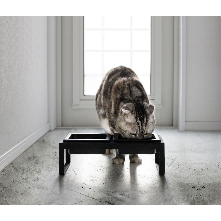 Yamazaki Voerbak Kat | Hond - Dubbel - Tower - Zwart