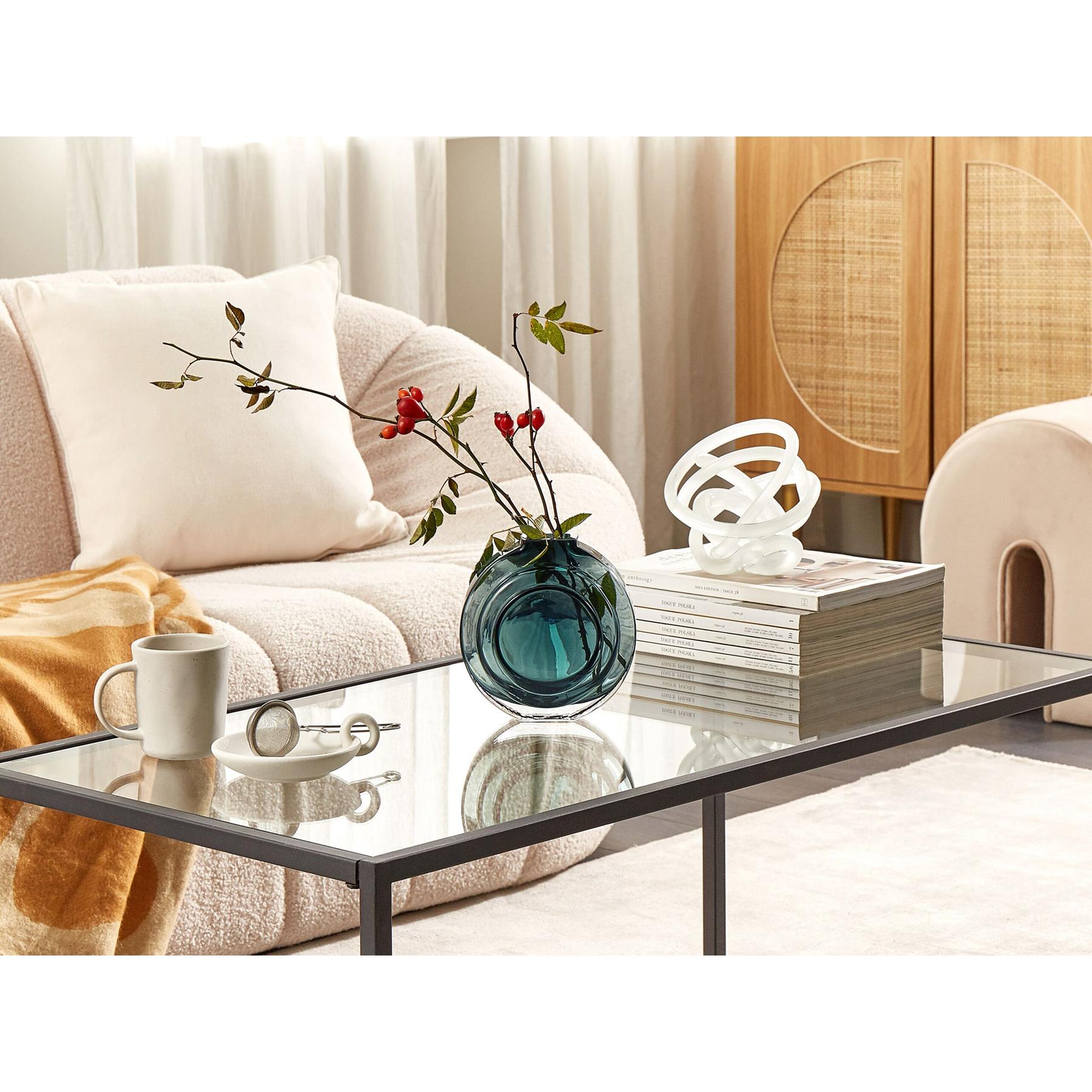 Beliani - KAPELI - Decoratieve vaas - Turquoise - Glas