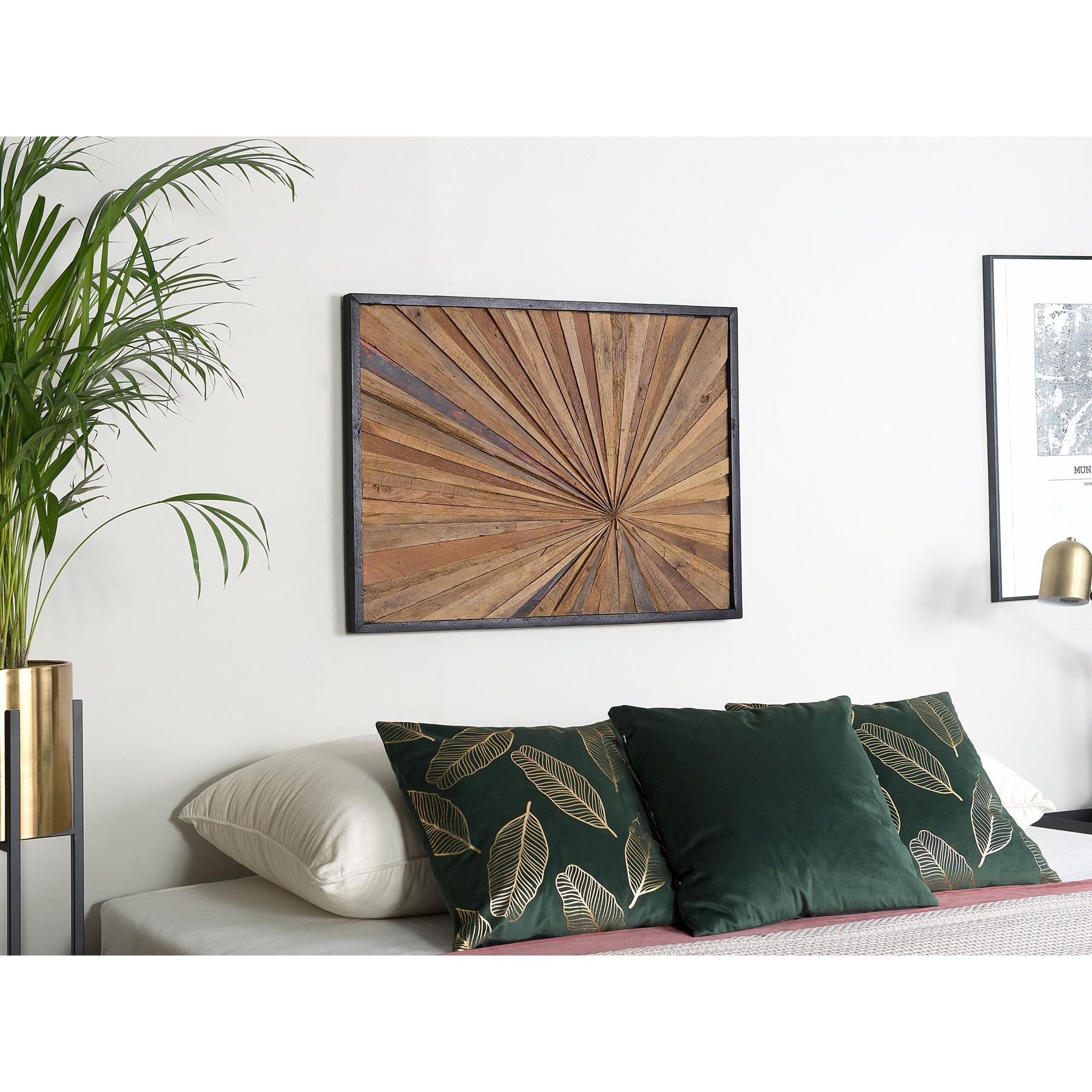 Beliani - MERIDA - Wanddecoratie - Lichte houtkleur - Teakhout