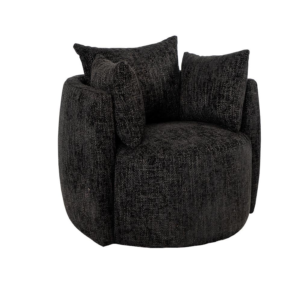 Bronx71 Stoel babykamer Ruby chenille stof zwart