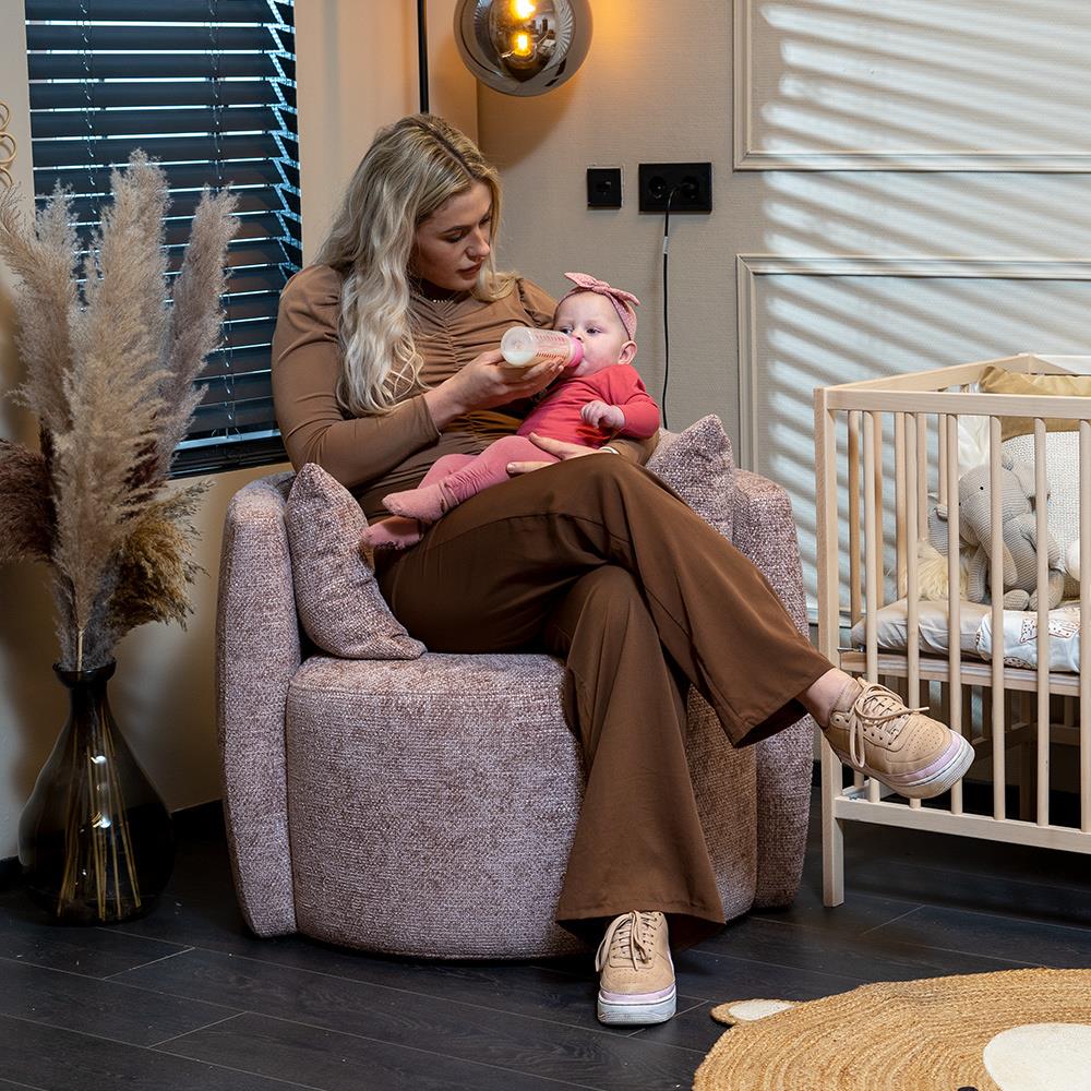 Bronx71 Stoel babykamer Ruby chenille stof zwart