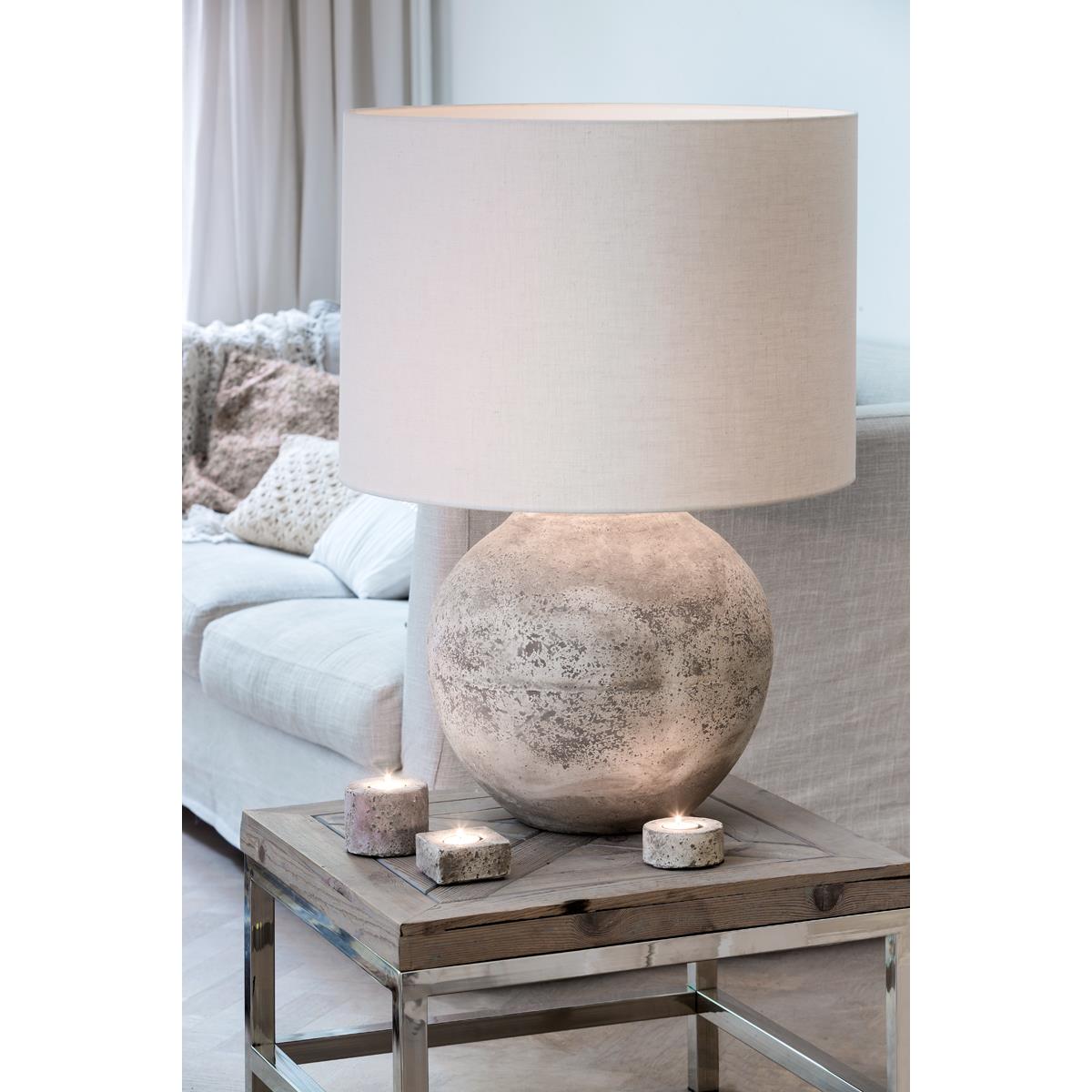 Light & Living Cilinder Lampenkap Livigno - Eiwit - Ø40x30cm