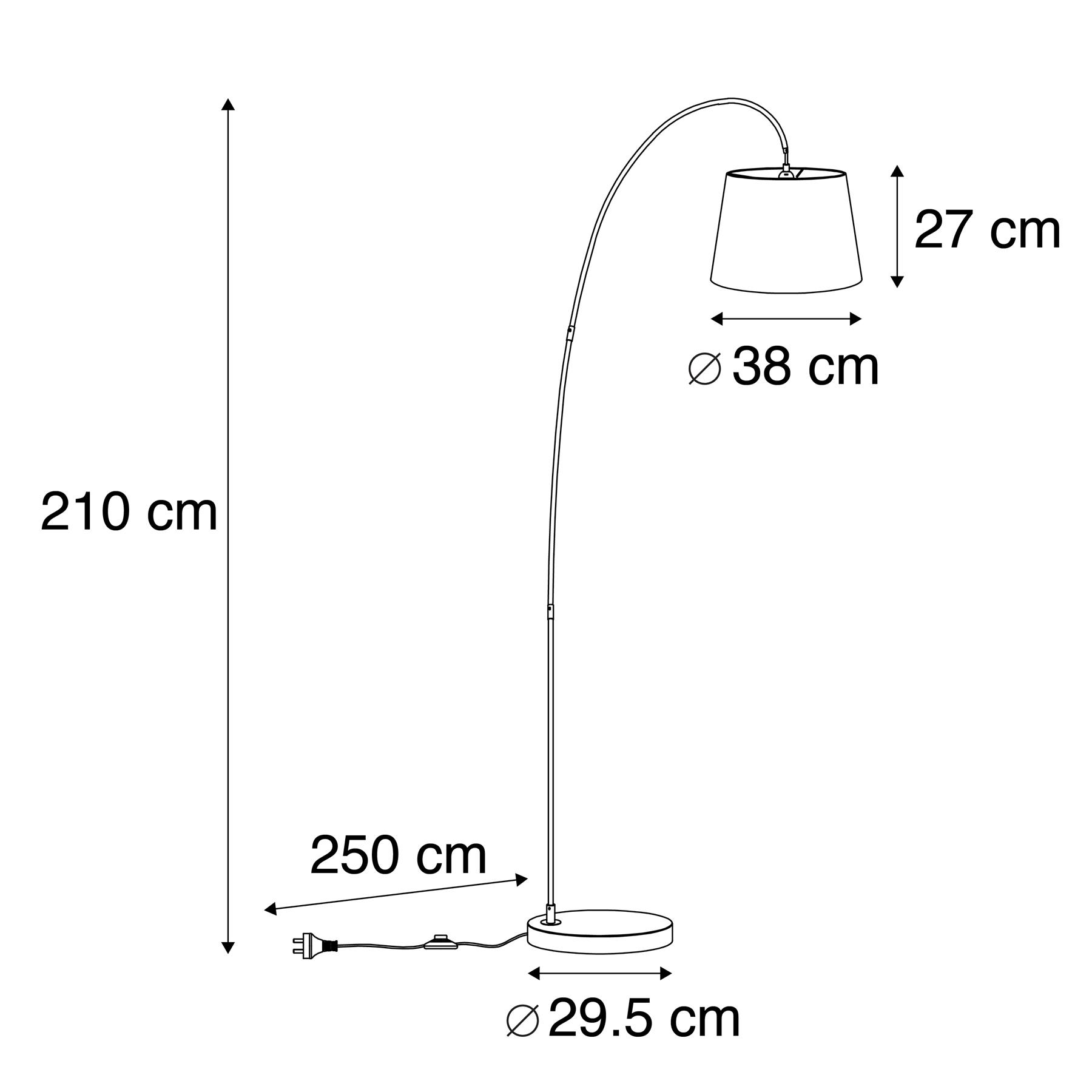 QAZQA Moderne booglamp met grijze kap - Bend