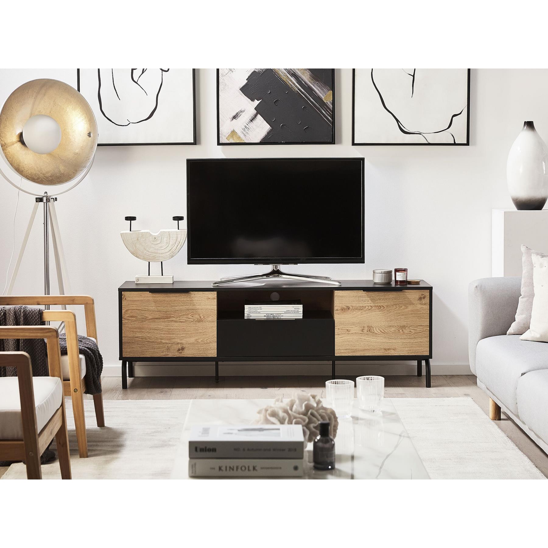 Beliani - ARKLEY - TV-meubel - Zwart - Vezelplaat