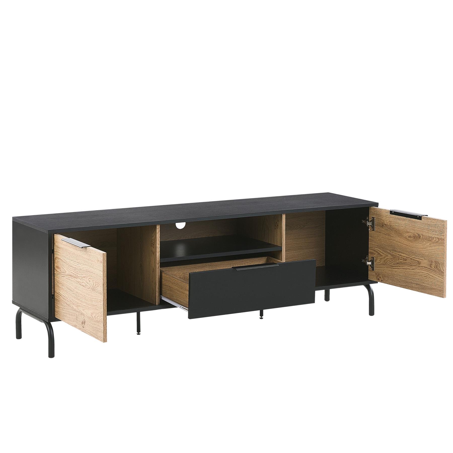 Beliani - ARKLEY - TV-meubel - Zwart - Vezelplaat