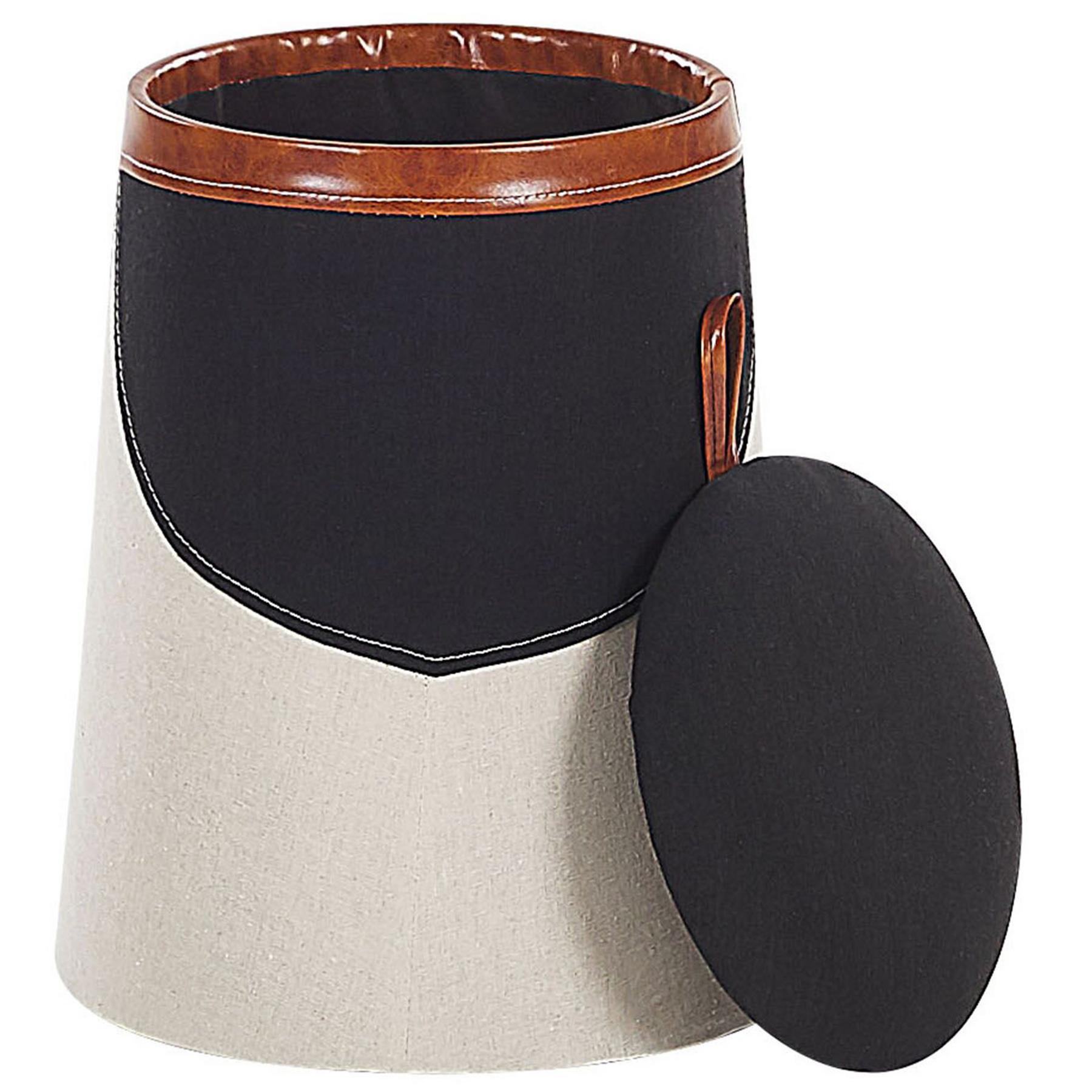 Beliani - APACHE - Poef - Beige - 33 cm - Kunstlinnen