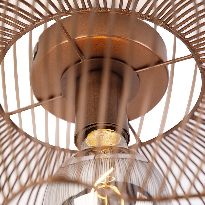 QAZQA Industriële plafondlamp koper 40 cm - Finn