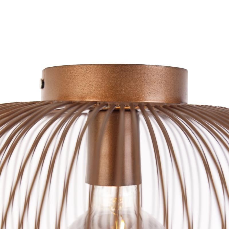 QAZQA Industriële plafondlamp koper 40 cm - Finn