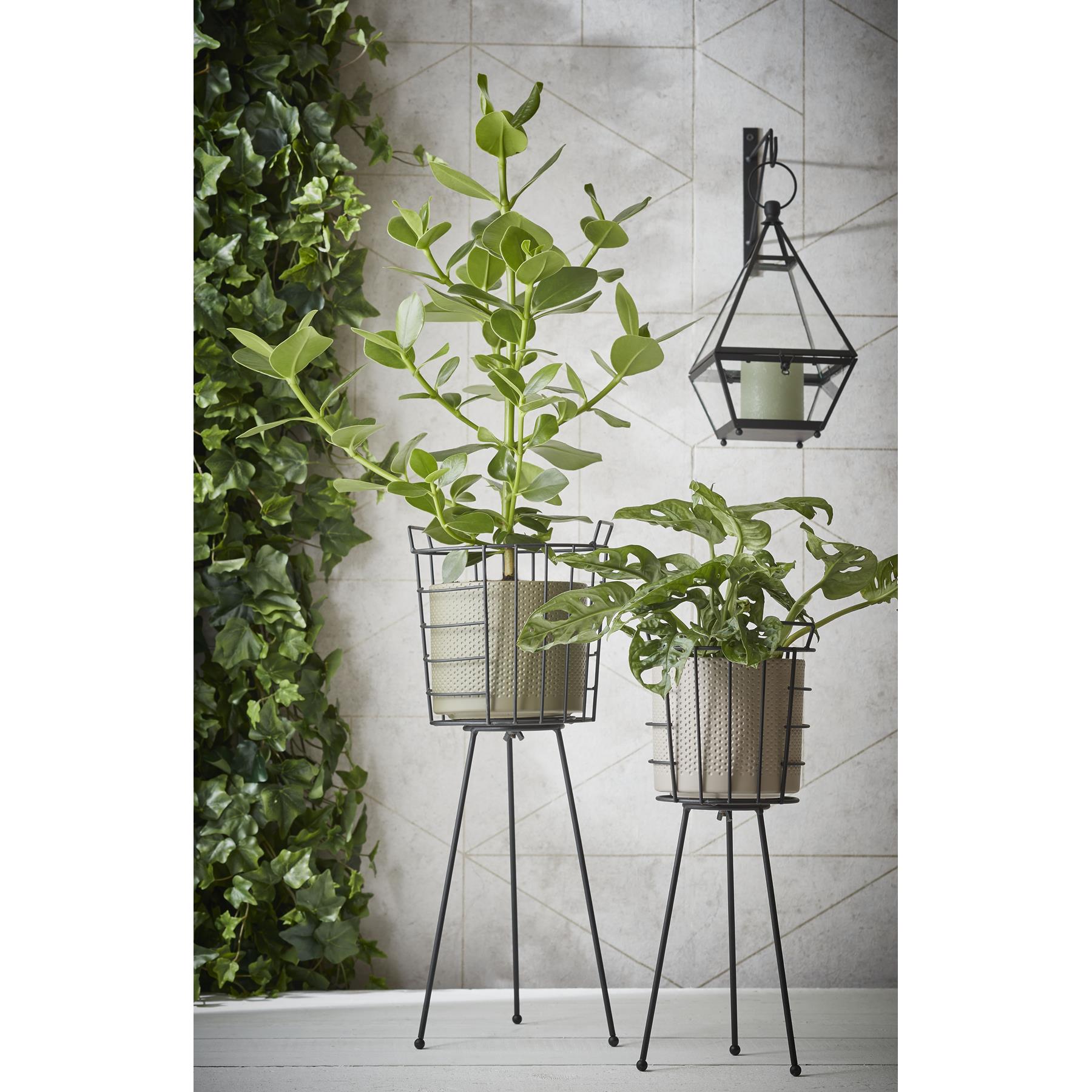 Mica Decorations Era Bloempot - H26 x Ø28 cm - Reliëf - Mat - Zwart