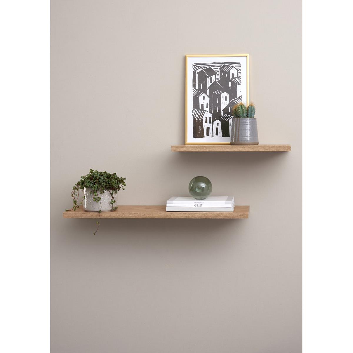 Lisomme Lydia houten wandplank naturel - 38 x 20 cm