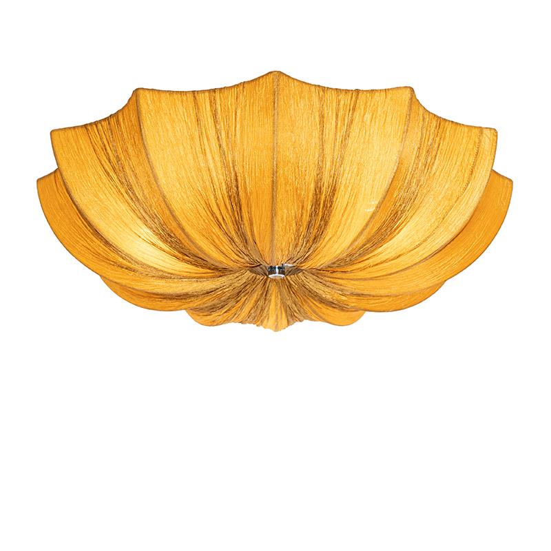 QAZQA Japandi plafondlamp goud zijden 52cm 3-lichts - Plu