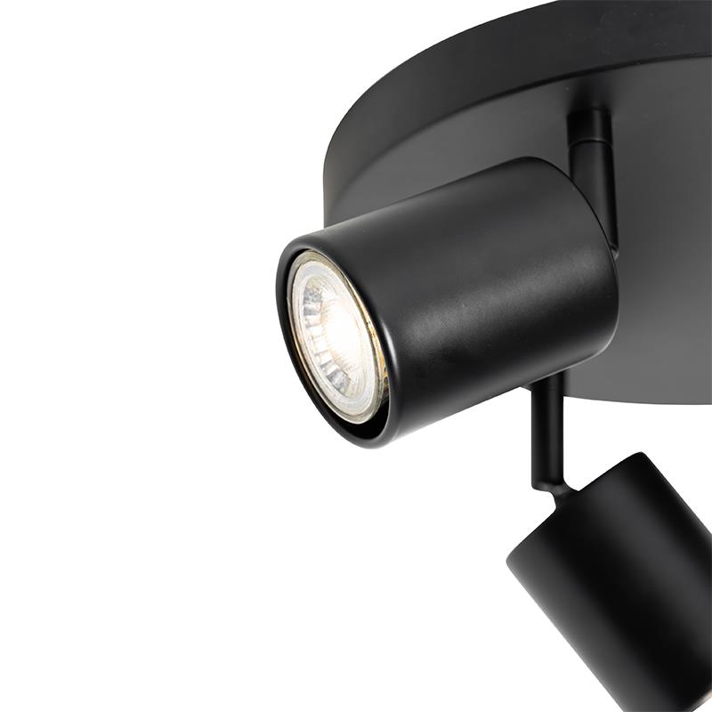 QAZQA Moderne plafondlamp zwart verstelbaar rond 3-lichts - Java