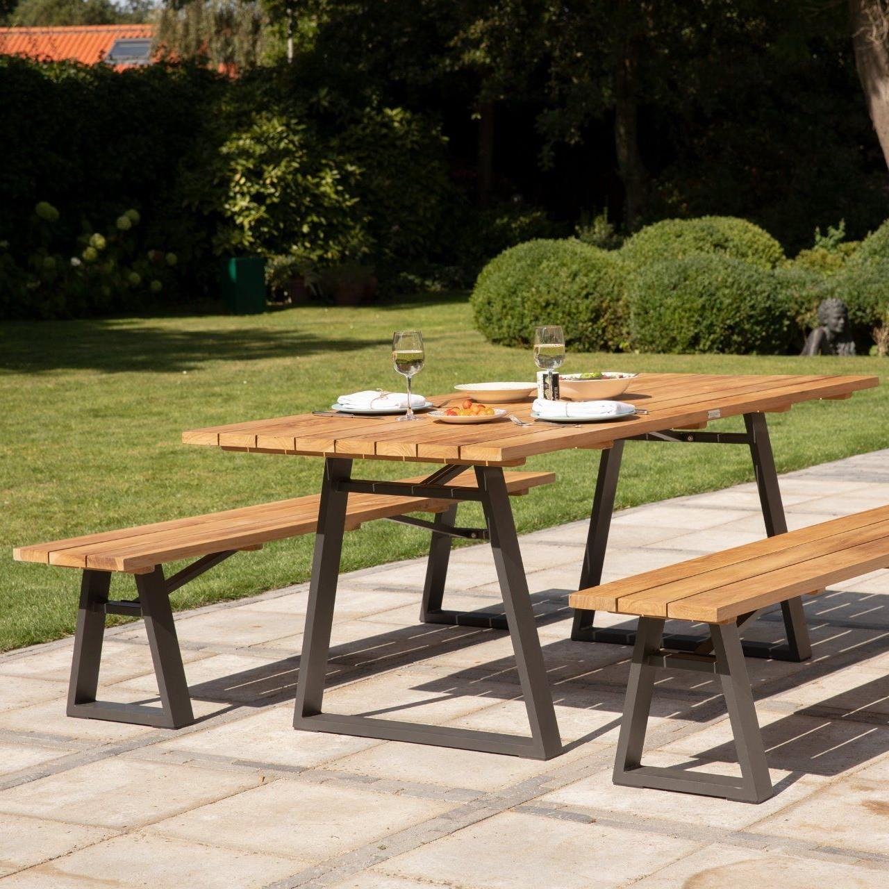 Exotan Sydney Tuintafel - Teak|Metaal - Naturel - 75x185x90