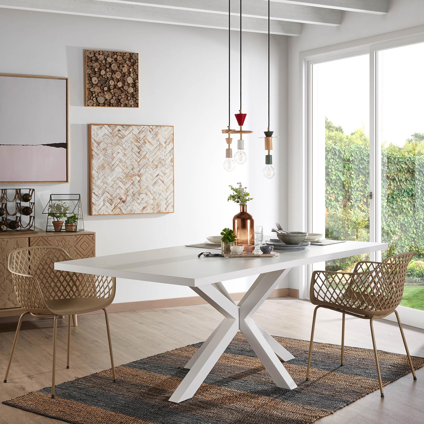 Kave Home Argo Eettafel - 200 x 100 cm - Wit