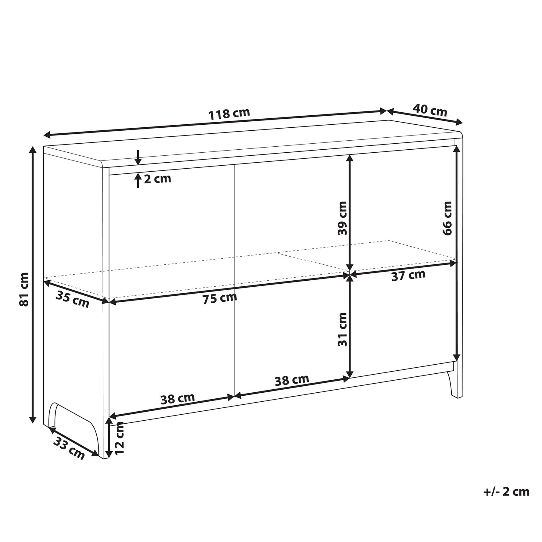 Beliani - MEDFORT - Sideboard - Donkere houtkleur - Vezelplaat