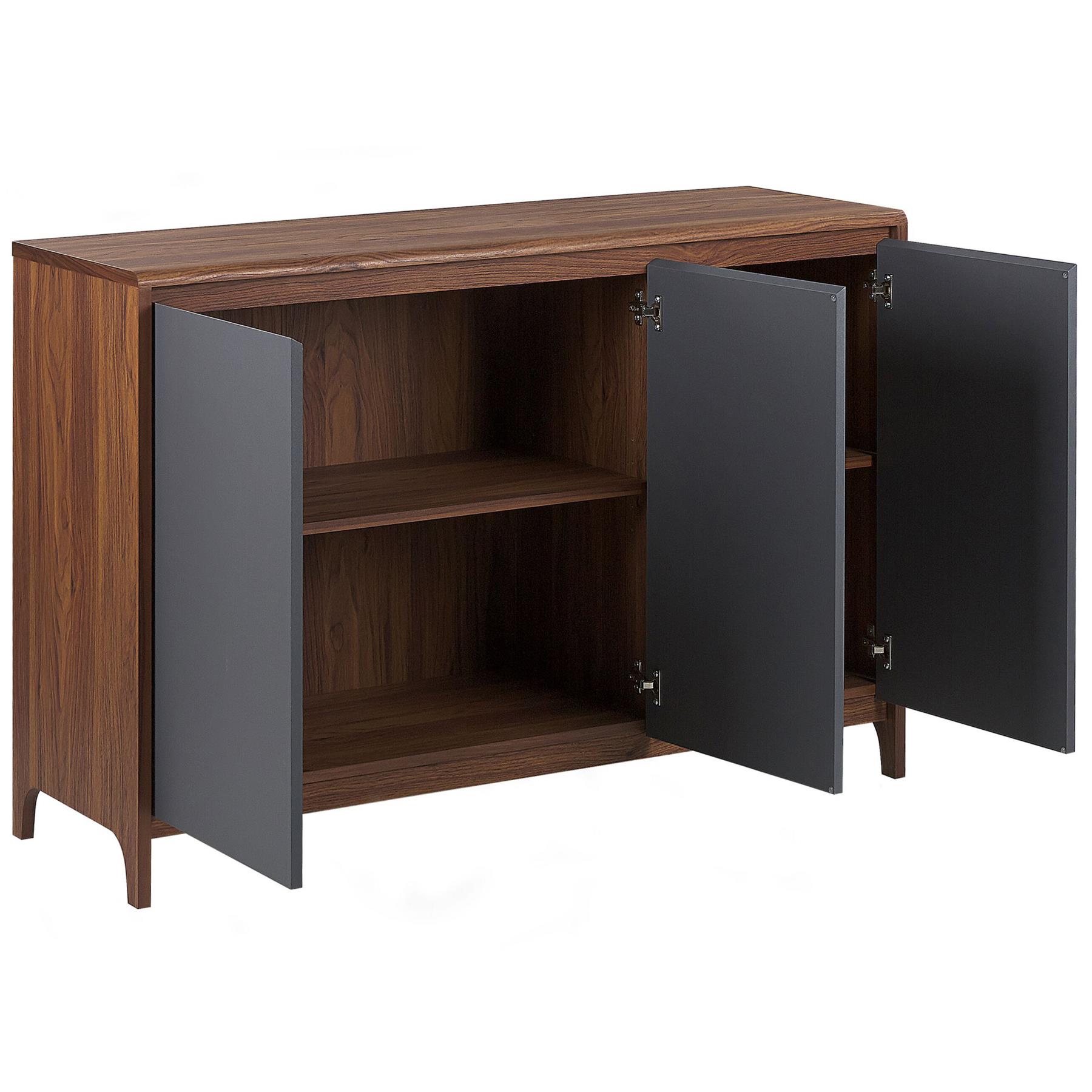 Beliani - MEDFORT - Sideboard - Donkere houtkleur - Vezelplaat