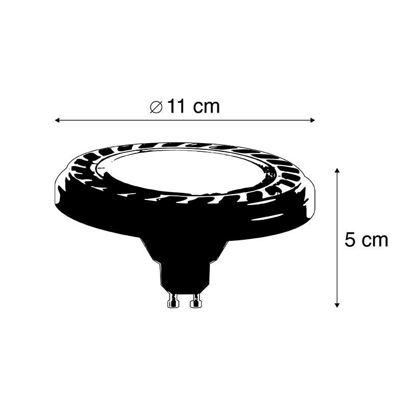 LUEDD GU10 dimbare LED AR111 zwart 8W 600 lm 2700K
