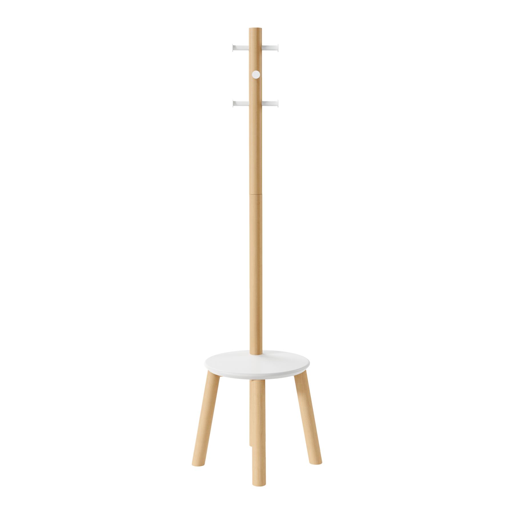 Umbra Pillar Kapstok met Kruk - Wit/Naturel