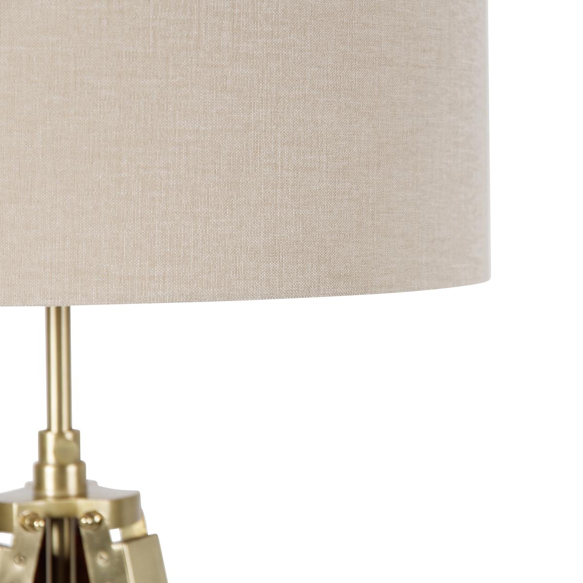QAZQA Vloerlamp messing met kap lichtbruin 50 cm tripod - Cortin