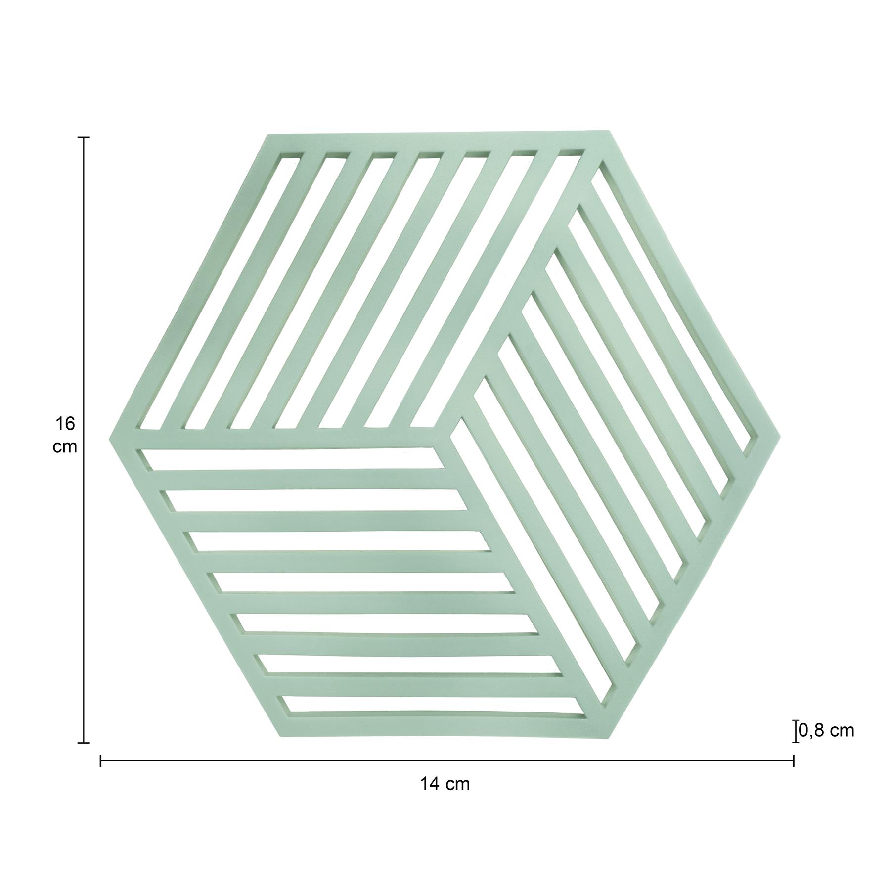 Krumble Pannenonderzetter Hexagon - Groen - 16 x 14 cm