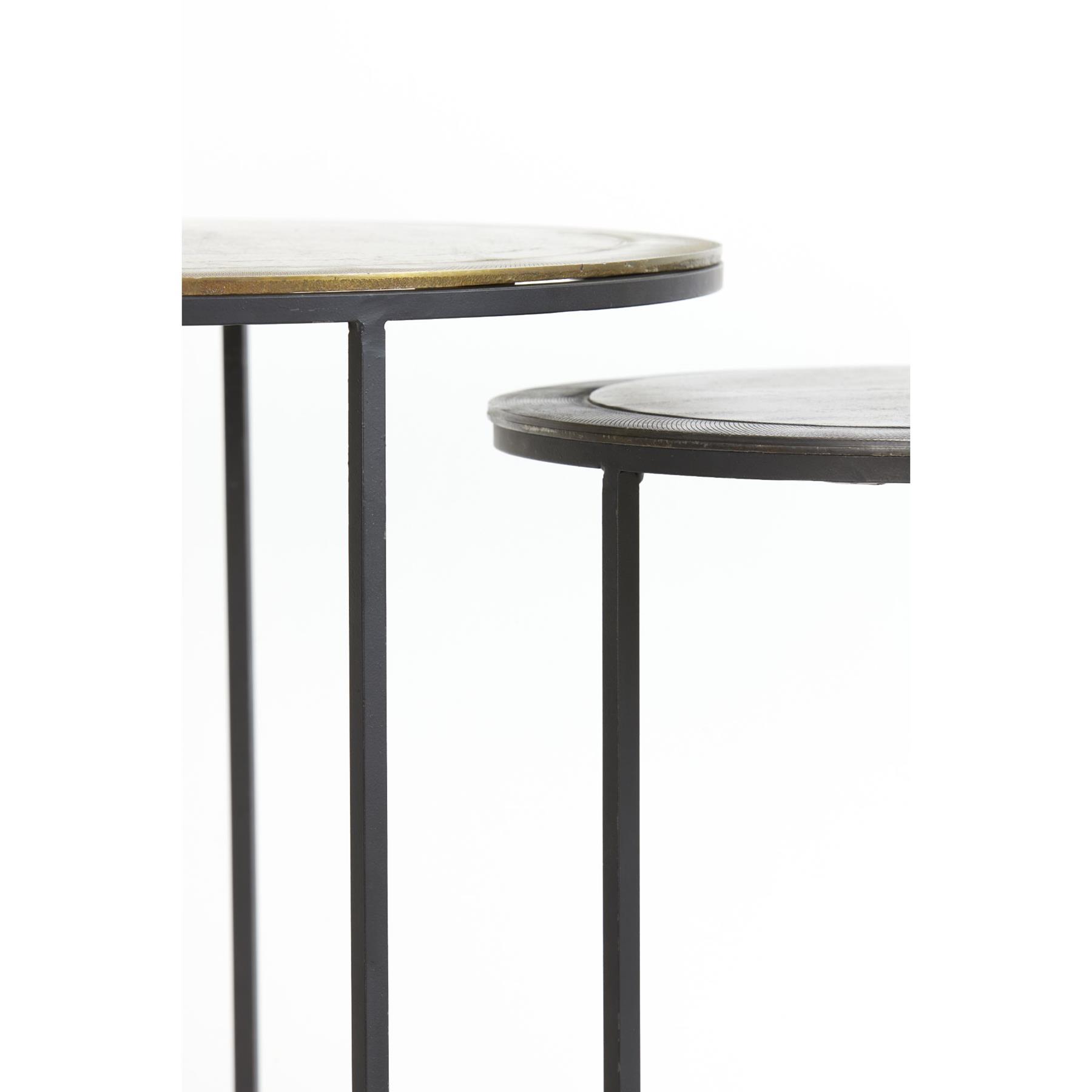 Light & Living Bijzettafel Talca - Antiek Brons|Koper - Ø40+Ø49cm