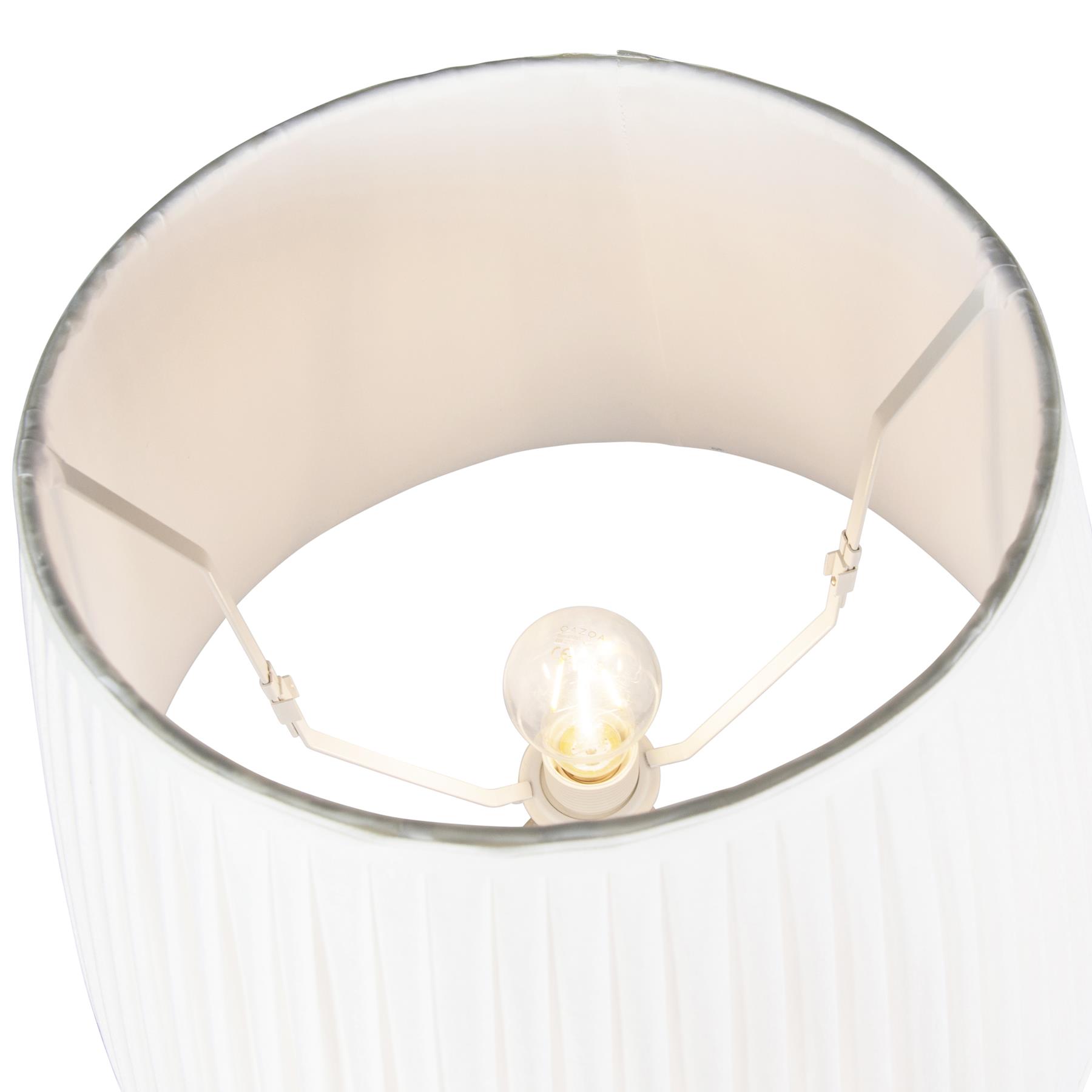 QAZQA Landelijke vloerlamp grijs met witte plissé kap - Classico
