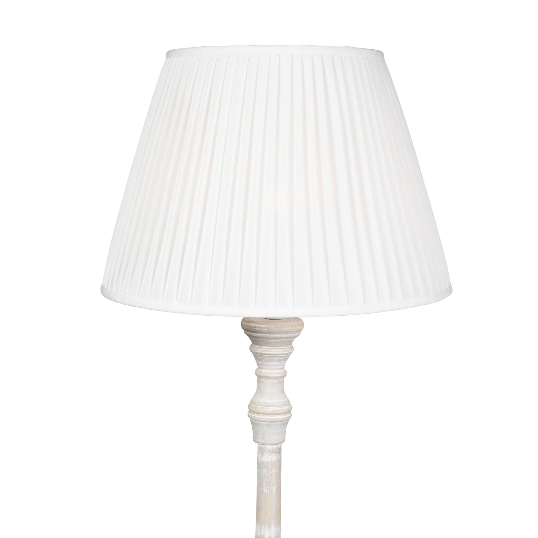 QAZQA Landelijke vloerlamp grijs met witte plissé kap - Classico