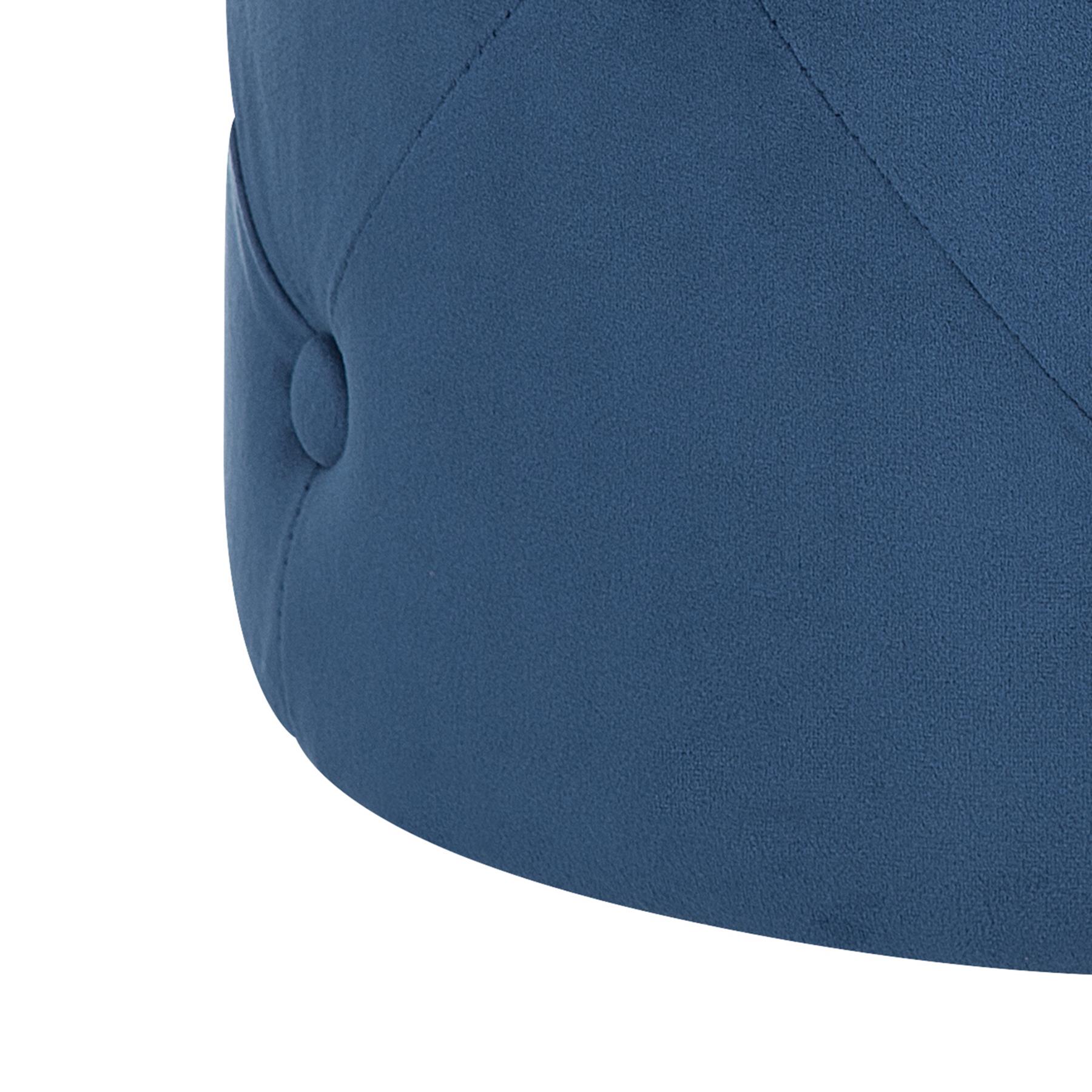 Beliani - COROLLA - Poef - Donkerblauw - Fluweel